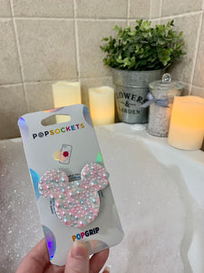 Iridescent “Bubble Pearls” Mouse Head Inspired “Pop" Cell Phone Grip/ Stand