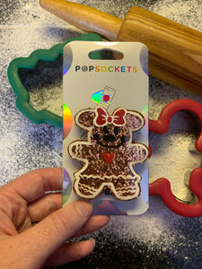 Glitter Gingerbread Girl Mouse Inspired “Pop” Cell Phone Grip/ Stand
