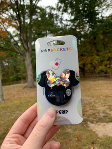 Police with Holo bow Mouse Inspired Pop Grip/ Popsocket