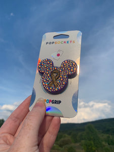 Amythest/Gold Ribbon Crystal Mouse Inspired Pop Grip/ Popsocket