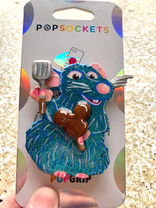 Custom Glitter Spatula/Mouse Bar Remy Inspired Pop Grip/ Popsocket