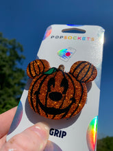 Load image into Gallery viewer, Glitter Pumpkin Mouse Inspired Pop Grip/ Popsocket
