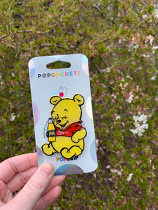 Glitter Peru Pooh Inspired "Pop" Cell Phone Stand/ Grip