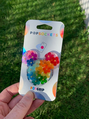 Rainbow Flower Mouse Inspired Pop Grip/ Popsocket