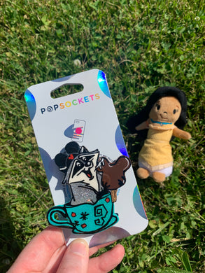 Glitter Park Raccoon Inspired Pop Grip/ Popsocket