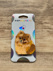 Custom “Lola” Pomeranian Dog Head Inspired "Pop" Cell Phone Grip/ Stand