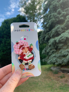 Glitter Strawberry Inspired “Pop" Cell Phone Grip/ Stand