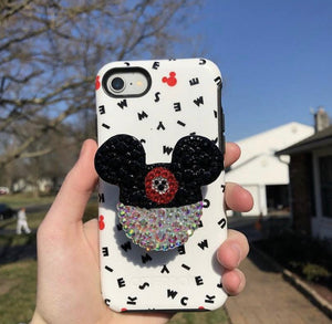 Custom Sprinkle/Crystal Mouse Club Hat Inspired "Pop" Cell Phone Grip/ Stand
