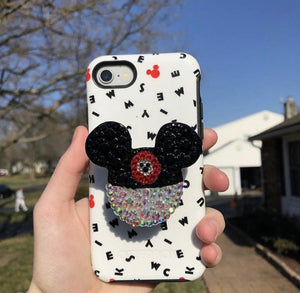 Custom Sprinkle/Crystal Mouse Club Hat Inspired Pop Grip/ Popsocket