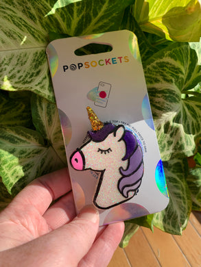 Glitter Unicorn Head Inspired Pop Grip/ Popsocket