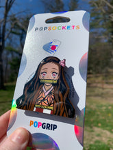 Load image into Gallery viewer, Glitter Nezuko Inspired Pop Grip/ Popsocket