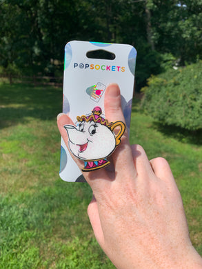 Glitter/ Metallic Mrs. Potts Inspired Pop Grip/ Popsocket