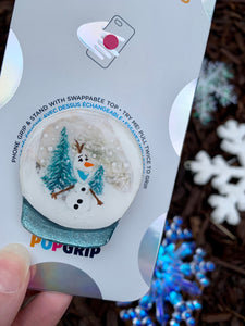 Olaf Snow Globe Inspired "Pop" Cell Phone Grip/ Stand