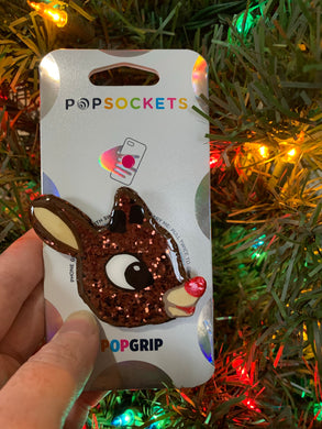 Glitter Reindeer Inspired Pop Grip/ Popsocket