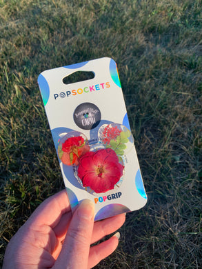 Red Pressed Flower Mouse Inspired Pop Grip/ Popsocket