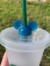 Load image into Gallery viewer, Glitter Mouse Hat Inspired Straw Topper
