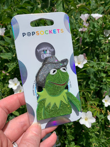 Glitter Cowboy Frog Inspired "Pop" Cell Phone Grip/ Stand
