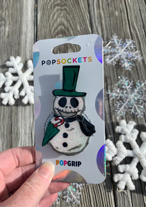 Glitter Jack Skellington Snowman Inspired Pop Grip/ Popsocket