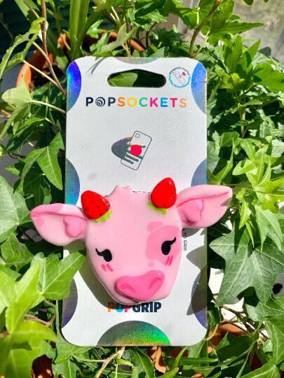 Strawberry Cow Pop Grip/ Popsocket